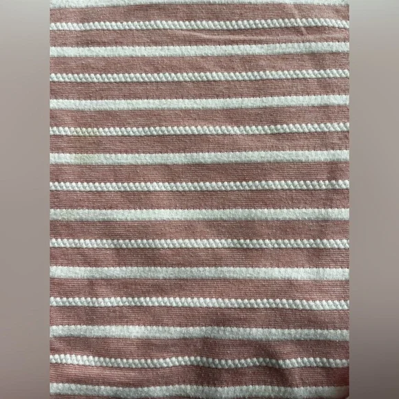 Denver Hayes Women Large Cotton Blend Pink and White 3/4 Stripped Shirt - Picture 8 of 13
